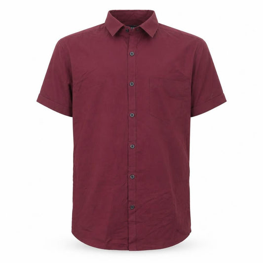 Topman Men's Red Short Sleeve Button-Up Shirt Size S Woven Cotton Blend