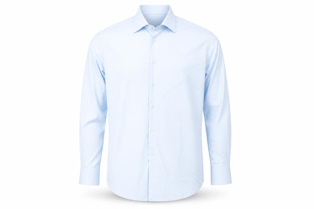 Landini Men’s Blue Striped 100% Cotton Long Sleeve 17 Button-Up Shirt