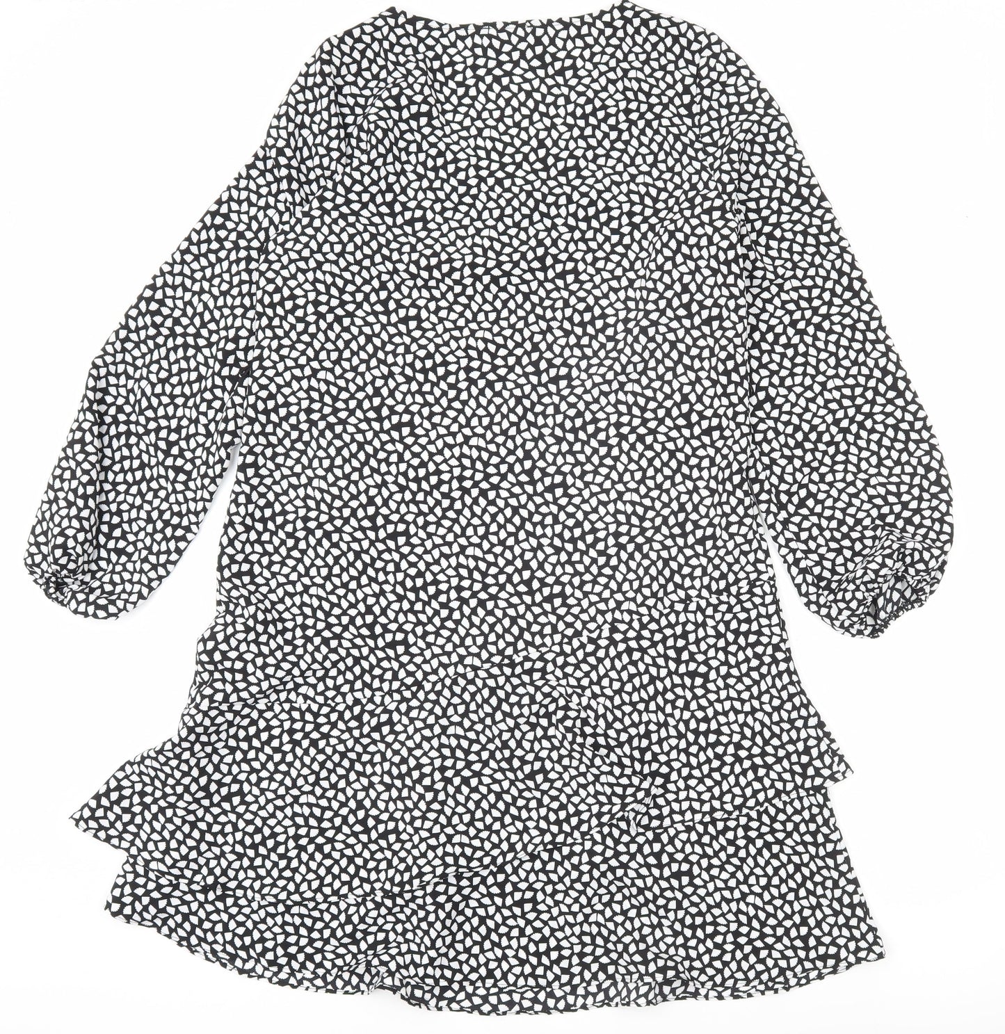 Wallis Women’s Black Geometric Short A-Line Dress Size 10