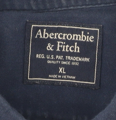 Abercrombie & Fitch Men’s Blue XL Long Sleeve Cotton Button-Up Shirt