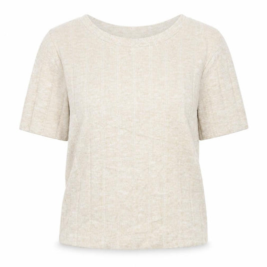 Zara Women’s Beige Knit Short Sleeve Basic T-Shirt Size S