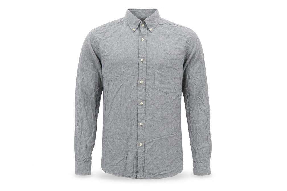 Uniqlo Men's Grey M Button-Down Long Sleeve Cotton Shirt