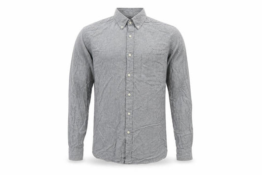 Uniqlo Men's Grey M Button-Down Long Sleeve Cotton Shirt