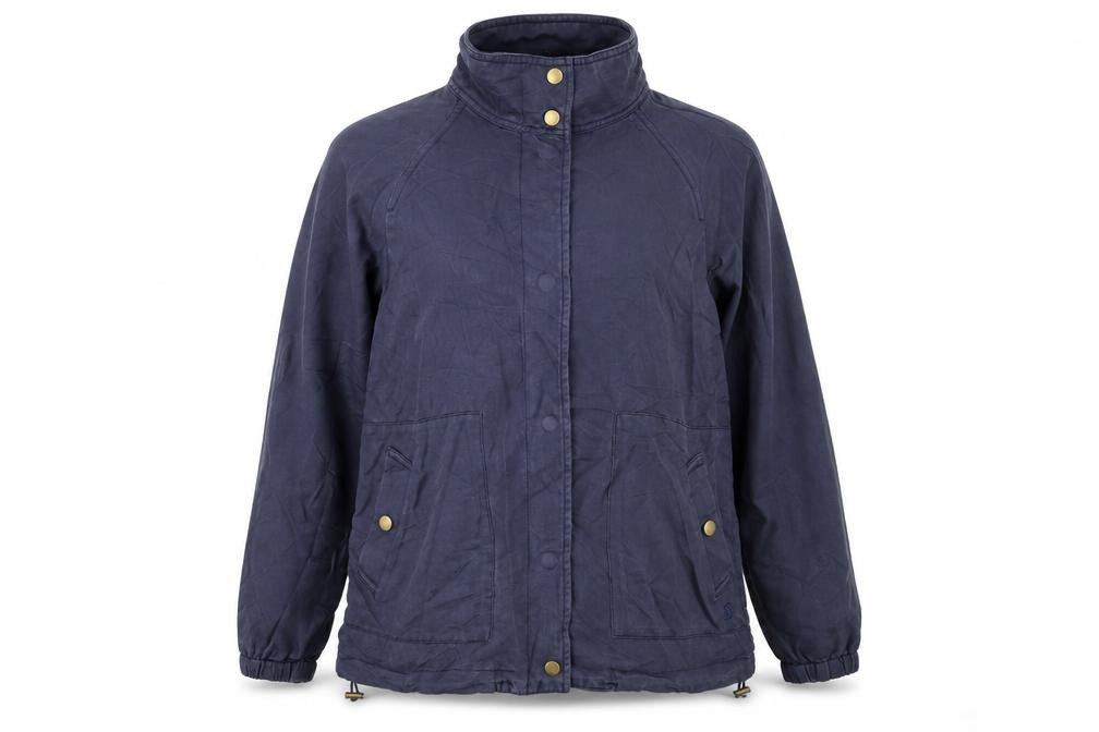 Joules Womens Blue Cotton Mid-Length Casual Jacket Size 10