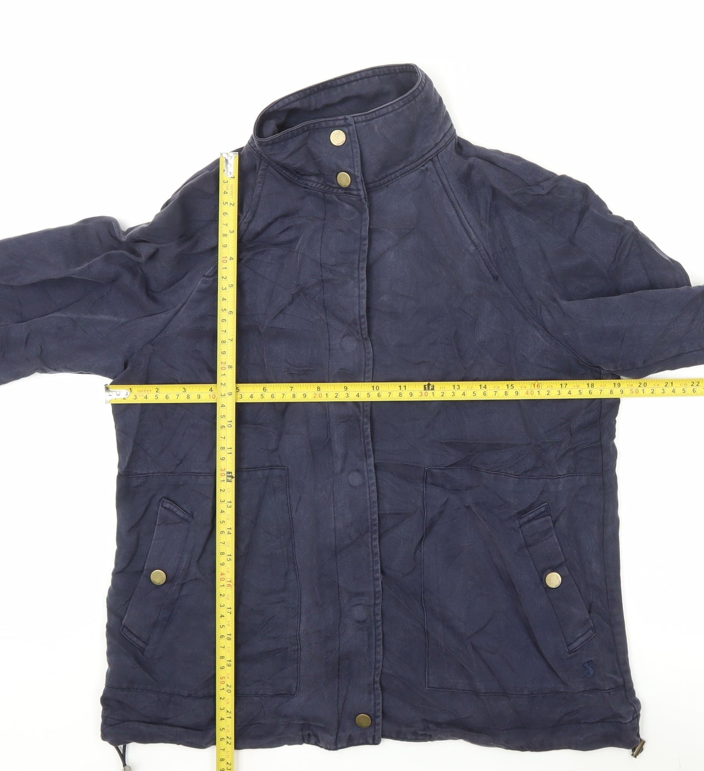 Joules Womens Blue Cotton Mid-Length Casual Jacket Size 10