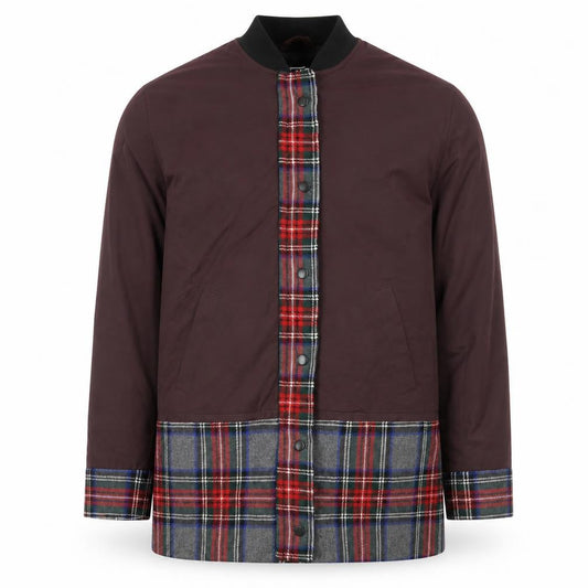 River Island Men’s Brown Plaid Trim Bomber Jacket XS Autumn Winter