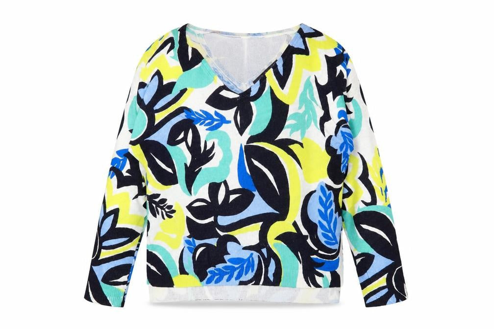 Marks & Spencer Women’s Multicoloured Floral V-Neck Jumper Size 12