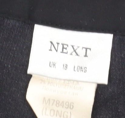 Next Women’s Black Trousers Size 18 Tall Cotton Blend