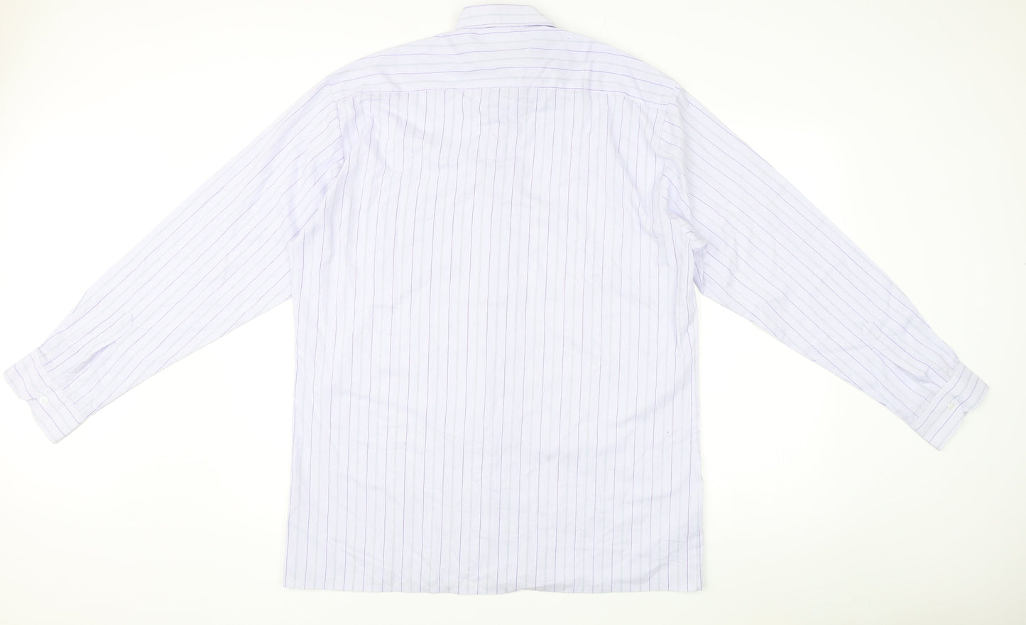 C&A Men’s White Striped Long Sleeve Dress Shirt Size 16 Formal