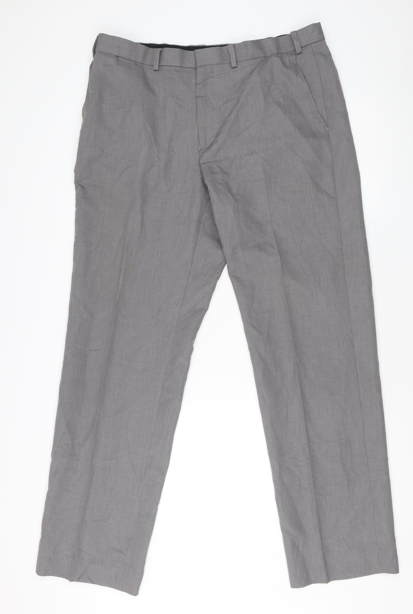 Marks and Spencer Men’s Grey Suit Trousers 36W 33L Travel Collection