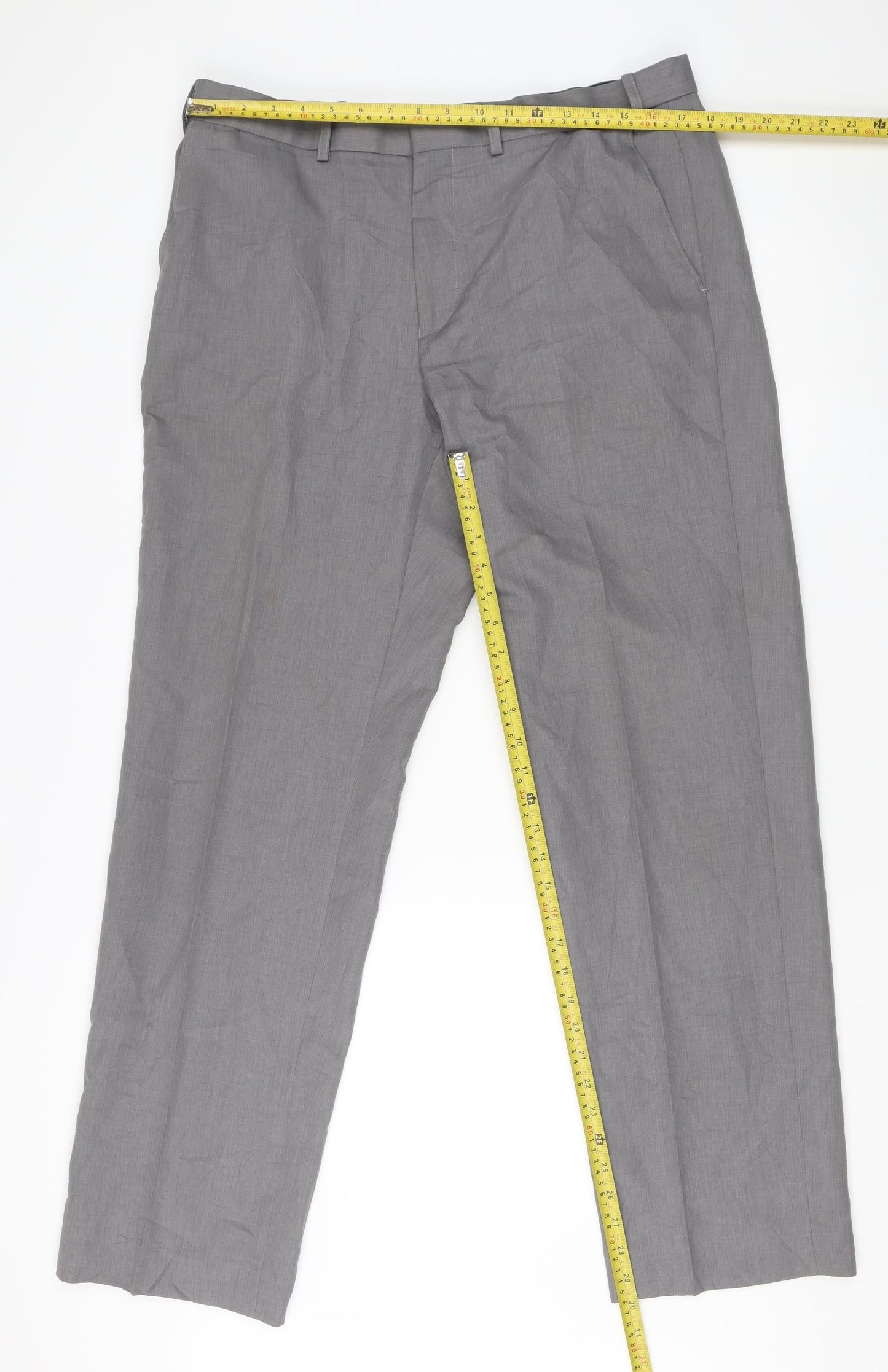 Marks and Spencer Men’s Grey Suit Trousers 36W 33L Travel Collection