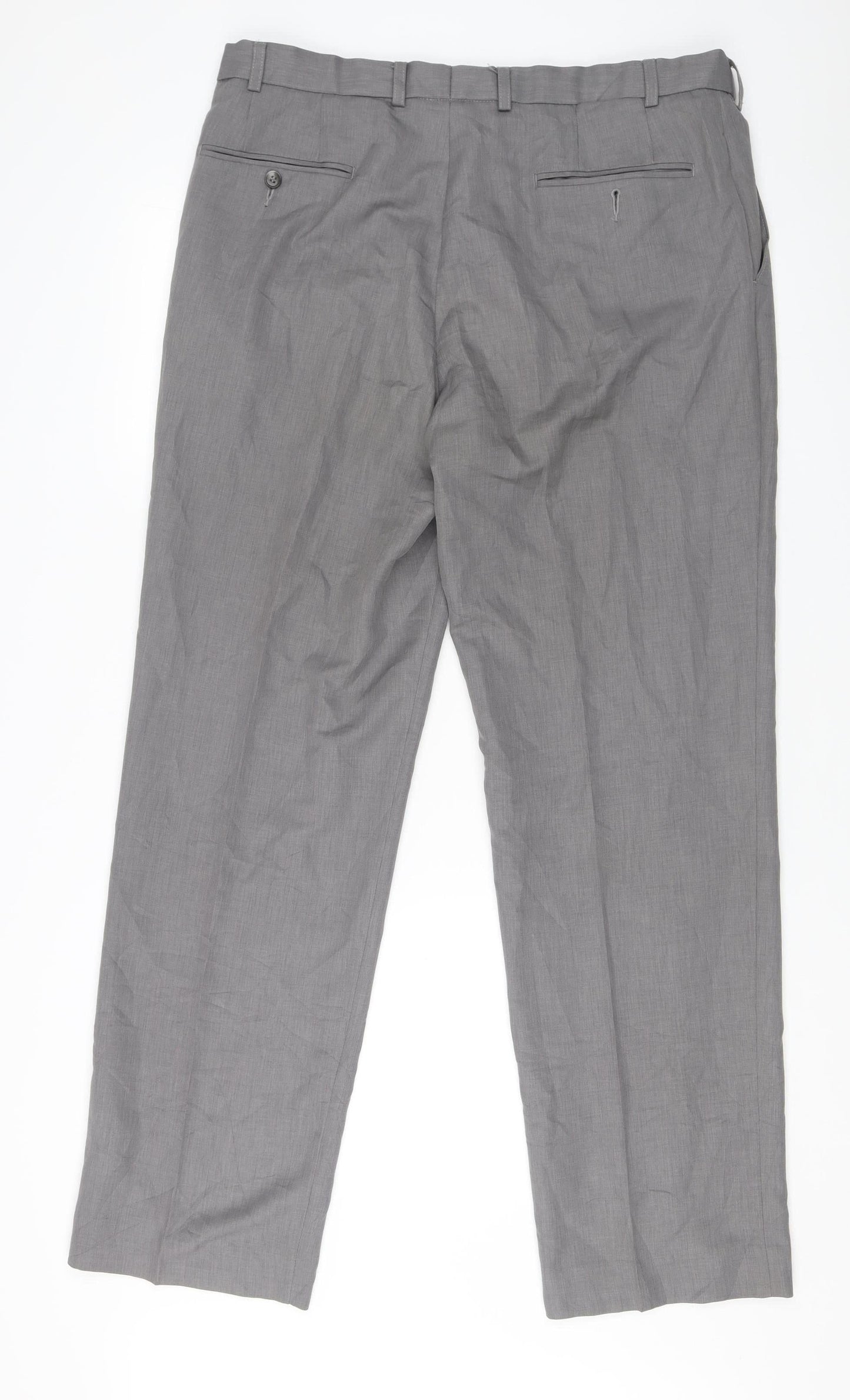 Marks and Spencer Men’s Grey Suit Trousers 36W 33L Travel Collection