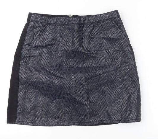 Topshop Women Black Size 10 Straight Pencil Denim Skirt