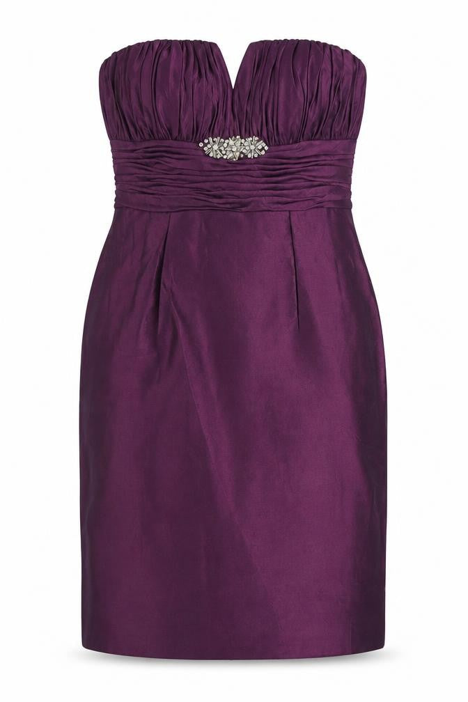 Ultimo Couture Women’s Purple Size 10 Sheath Strapless Beaded Dress