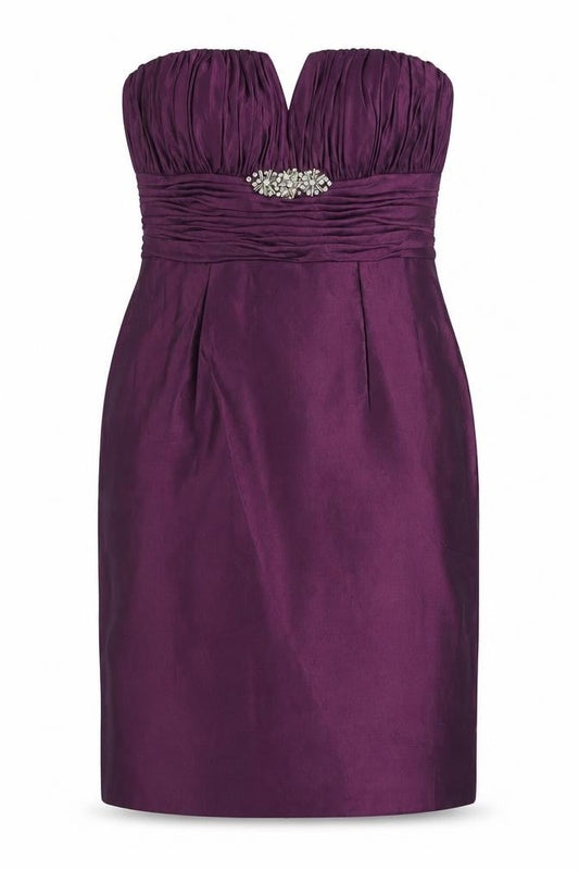 Ultimo Couture Women’s Purple Size 10 Sheath Strapless Beaded Dress