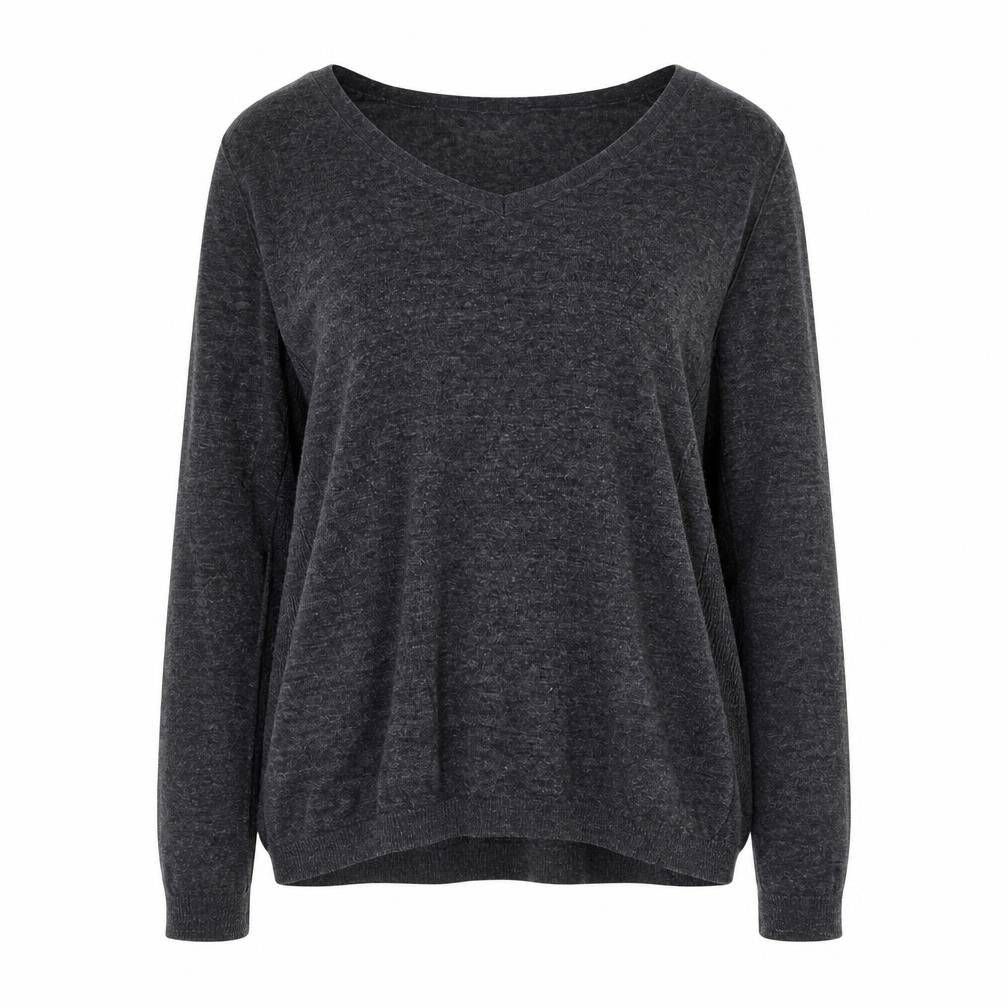 GAP Women's Grey V-Neck Pullover Jumper Size L Regular Fit