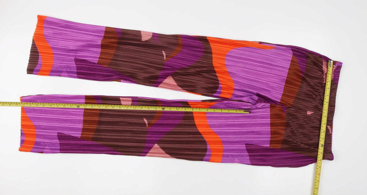 PrettyLittleThing Women’s Multicoloured Geometric Trousers Size 12