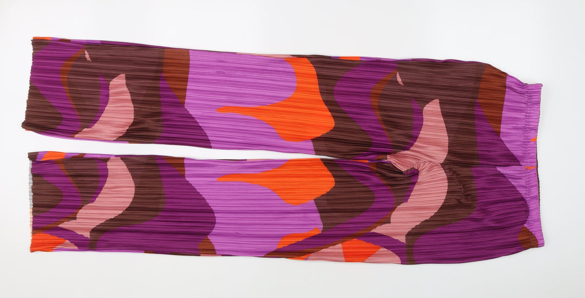PrettyLittleThing Women’s Multicoloured Geometric Trousers Size 12