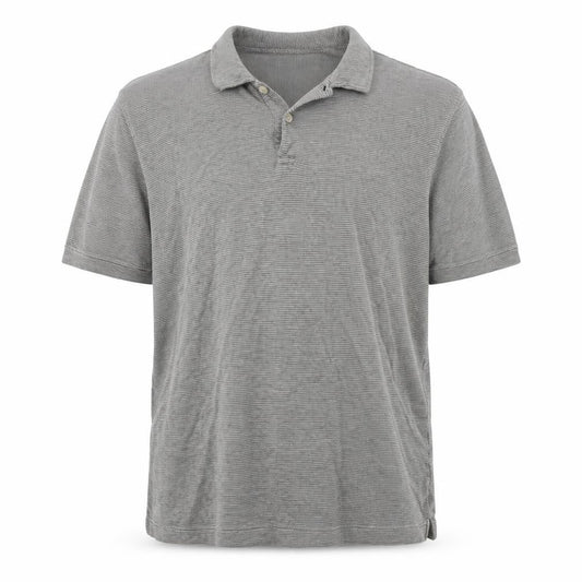 Fraser Mens Grey Striped Polo Shirt XL Short Sleeve Casual Top