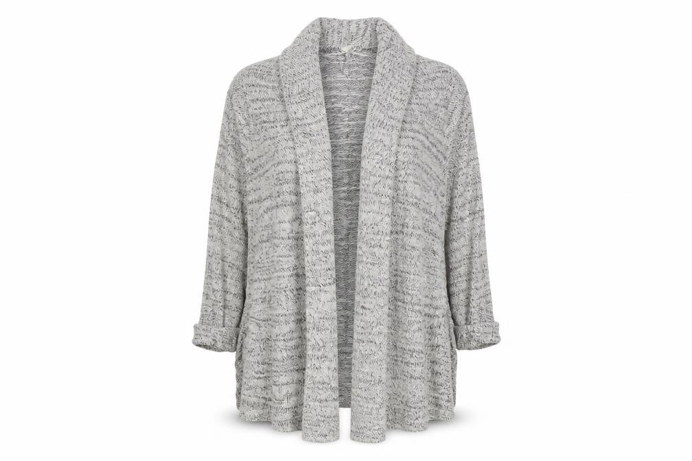 Fat Face Women's Grey Chunky Knit Open Cardigan Size 12