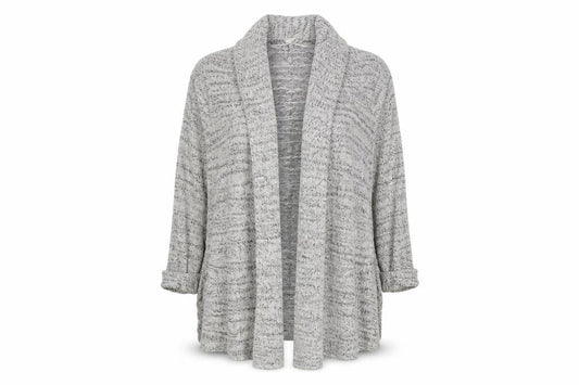 FatFace Women's Grey Chunky Knit Open Cardigan Size 12