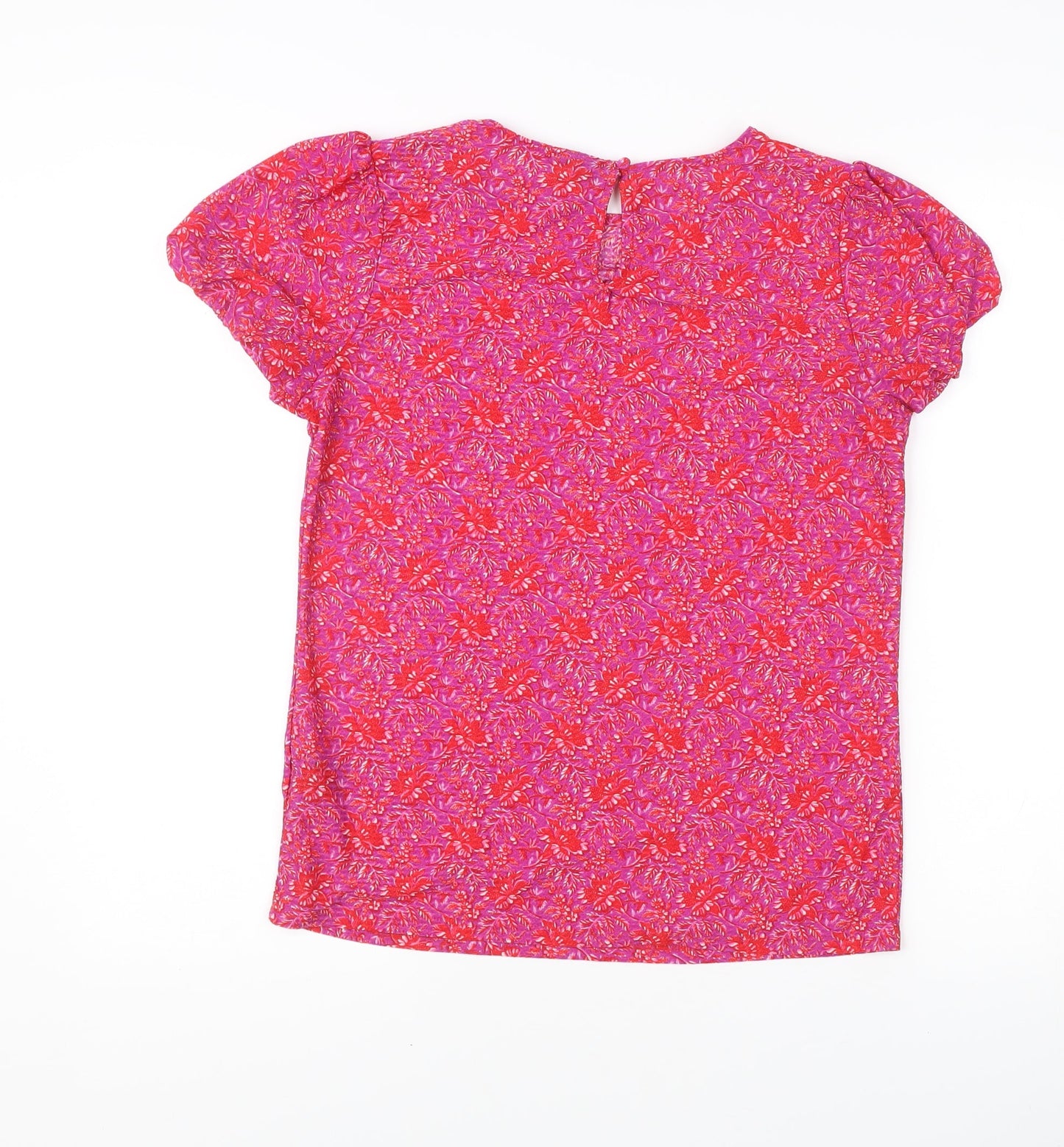 Next Women's Multicoloured Floral Blouse Size 8 Short Sleeve