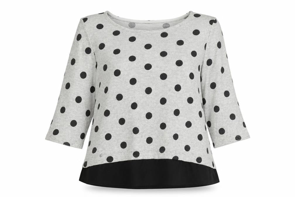 Wallis Women’s Grey Polka Dot 3/4 Sleeve Knit Jumper UK 16