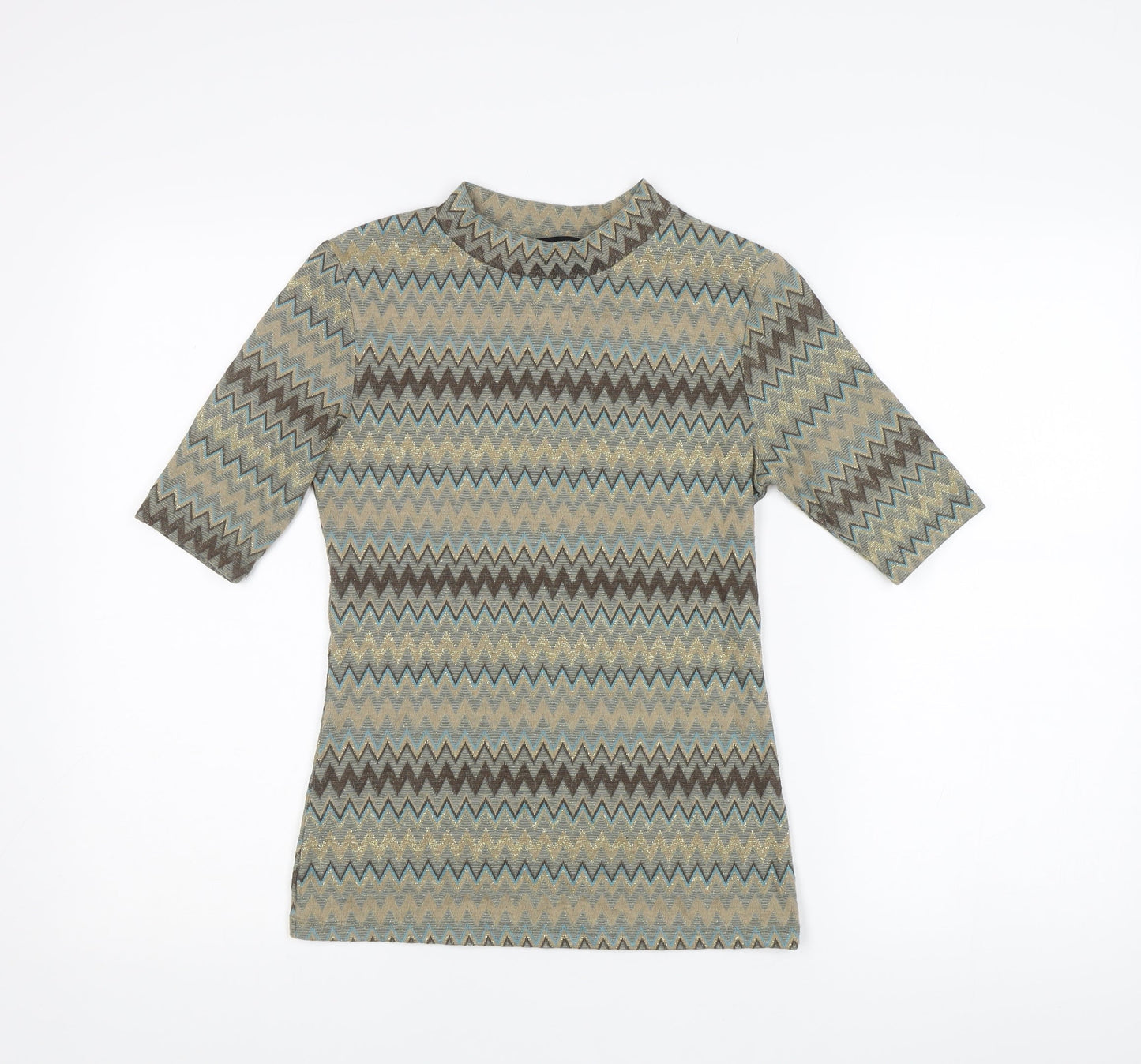 Dorothy Perkins Women’s Multicoloured Geometric Knit Top UK 10 Slim Fit