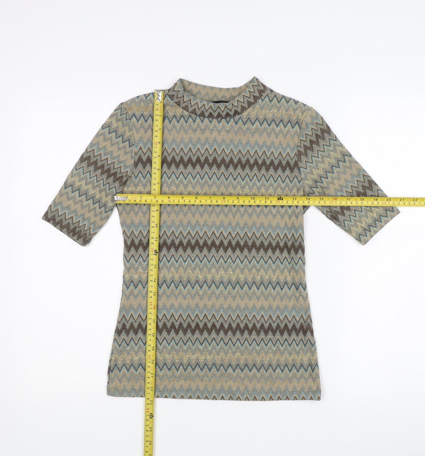 Dorothy Perkins Women’s Multicoloured Geometric Knit Top UK 10 Slim Fit