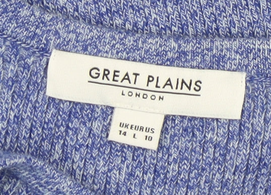 Great Plains Women's Blue Size 14 Slim Fit Scoop Neck Jumper