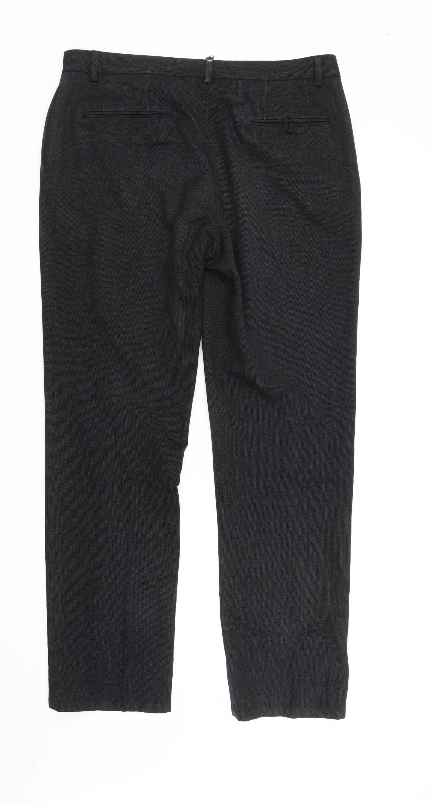 Next Men's Black Slim Fit Dress Pants 36W 33L Straight Leg Formal