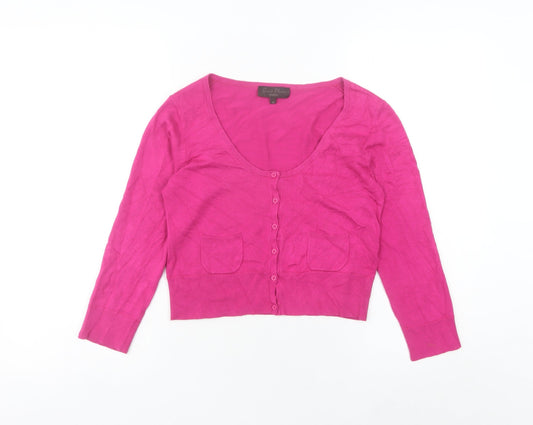 Great Plains Women’s Pink Scoop Neck 3/4 Sleeve Cardigan XS