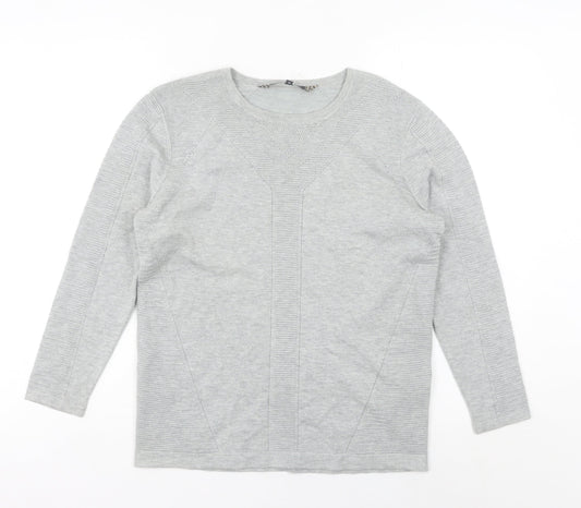 Principles Women Grey Size 12 Crew Neck Long Sleeve Pullover Jumper