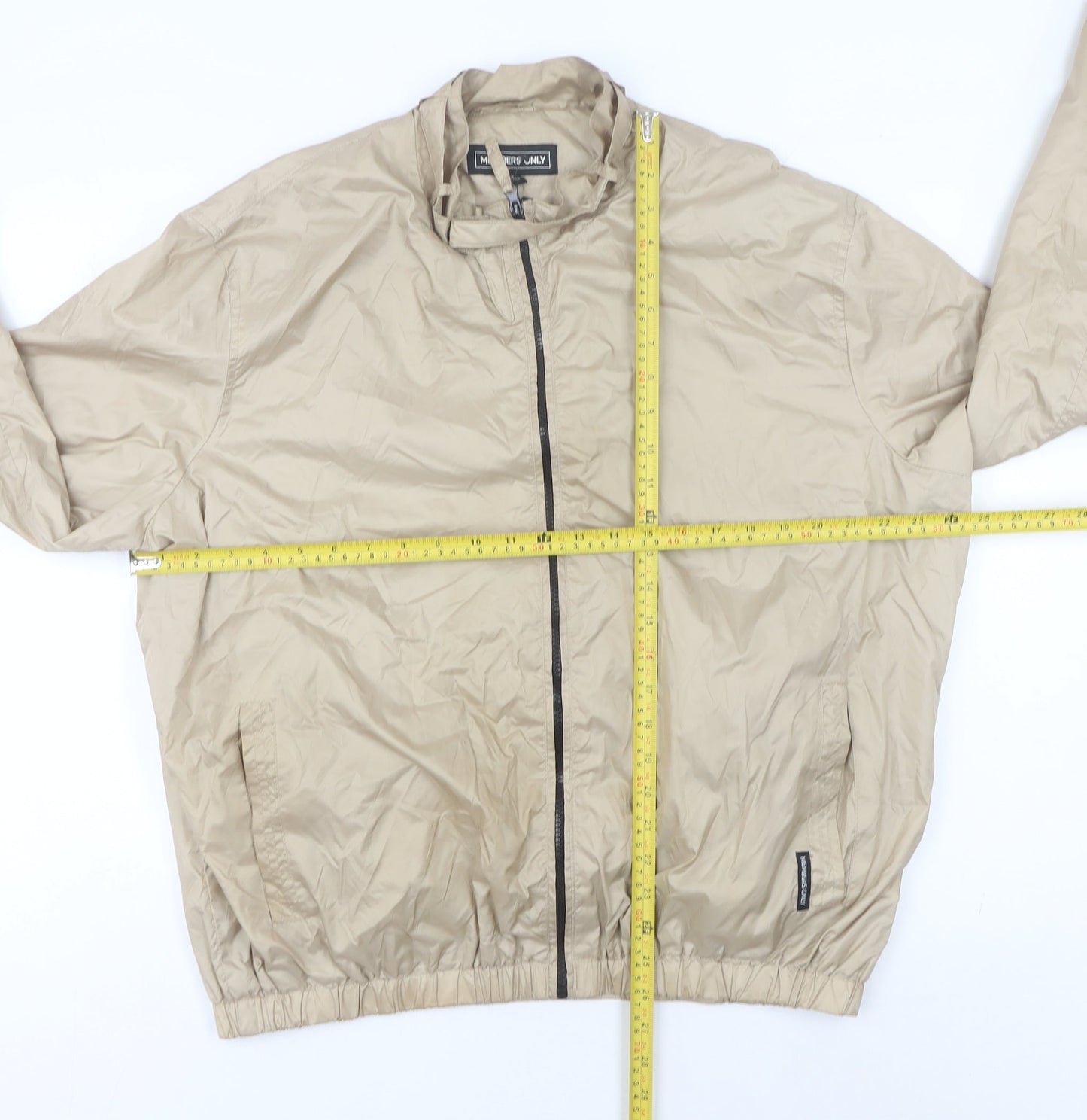 Members Only Men’s Beige 2XL Windbreaker Jacket Full Zip