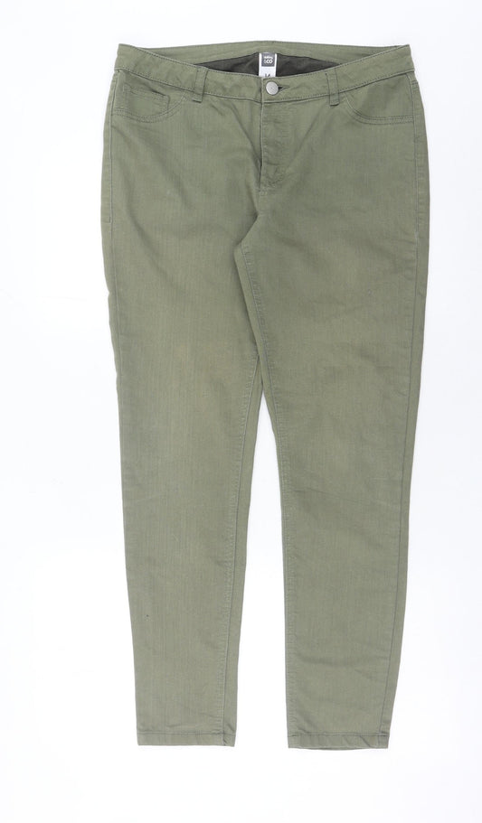 Clothing & Co Women's Green Skinny Jeans Size 14 Slim Fit Stretch