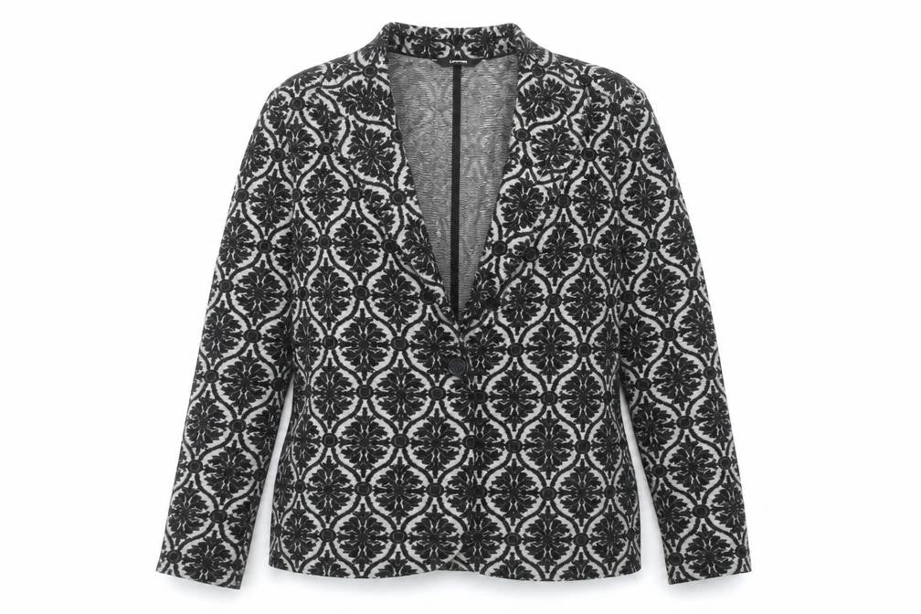 George Women’s Black Jacquard Stretch Blazer UK 16 Regular Fit
