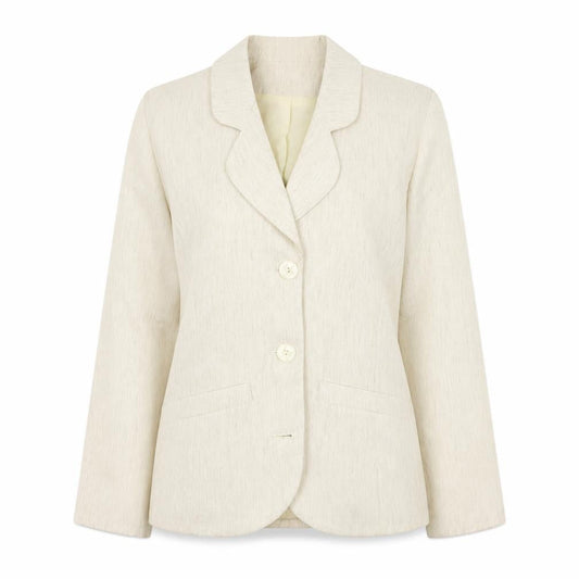 Classic Woman Ivory Blazer Women Size 10 Regular Fit Notch Lapel