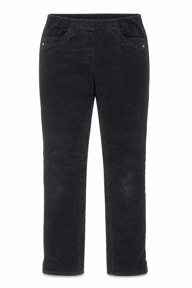 Signature Women’s Black Corduroy Trousers S Regular Fit Straight Leg