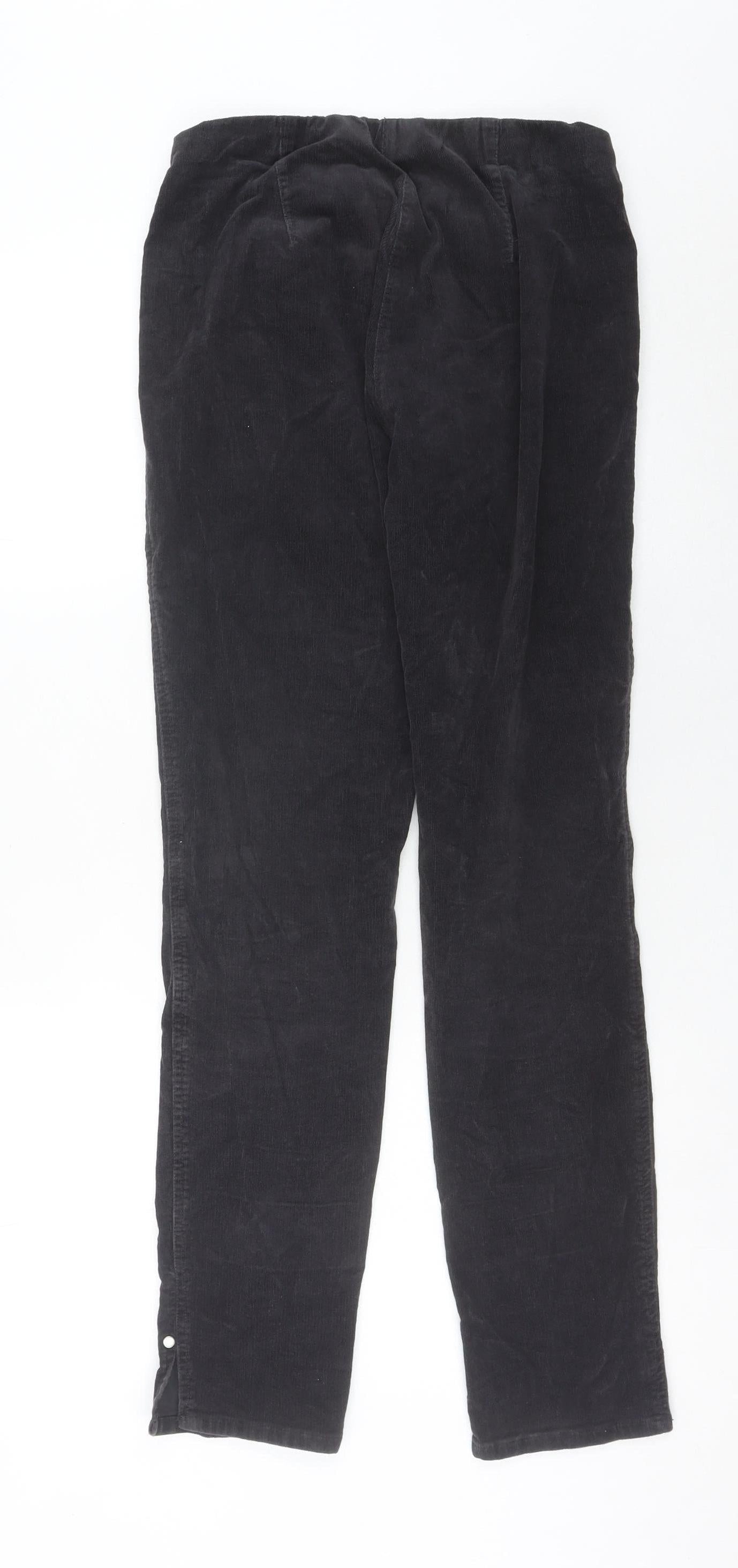 Signature Women’s Black Corduroy Trousers S Regular Fit Straight Leg