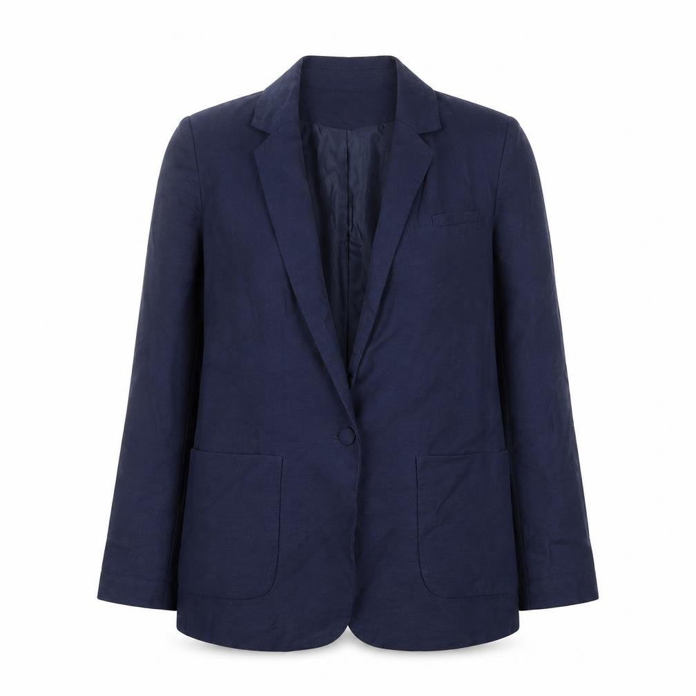 Warehouse Women’s Blue UK 10 Single Breasted Notch Lapel Blazer