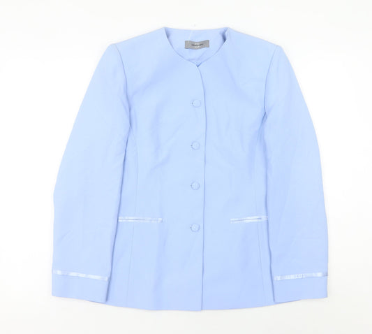 Amaranto Women's Blue Size 10 Single-Breasted Suit Jacket