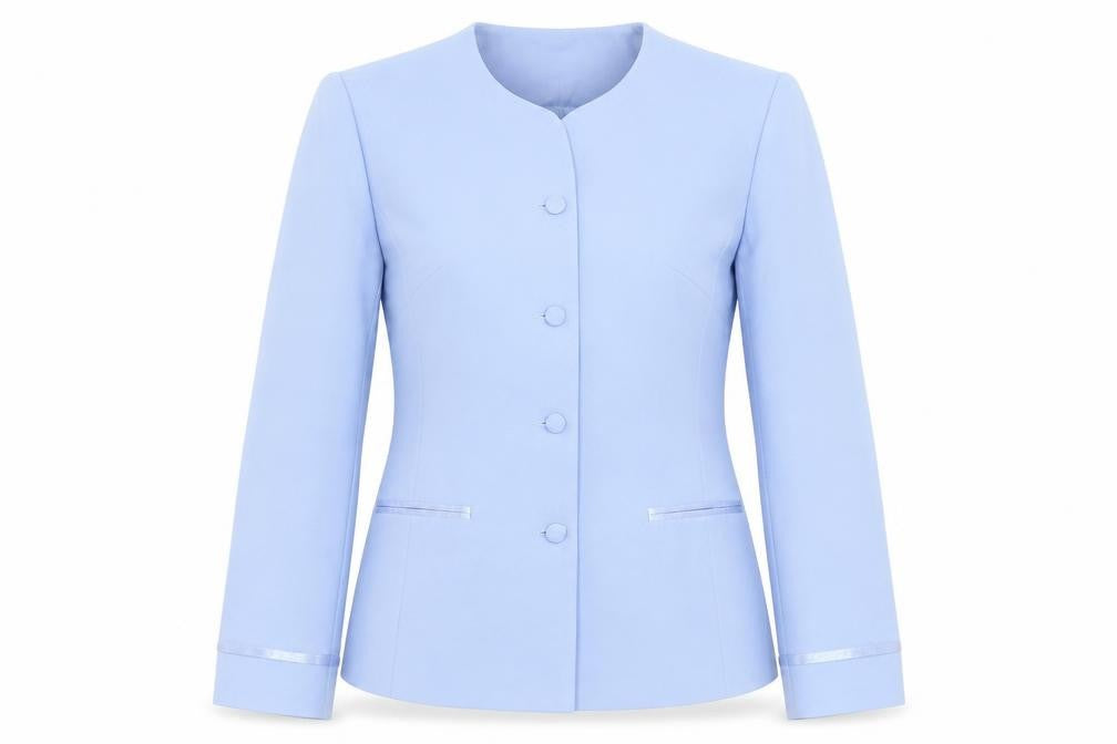 Amaranto Women's Blue Size 10 Single-Breasted Suit Jacket