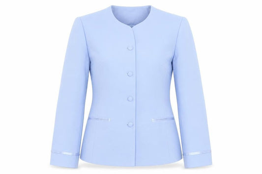 Amaranto Women's Blue Size 10 Single-Breasted Suit Jacket