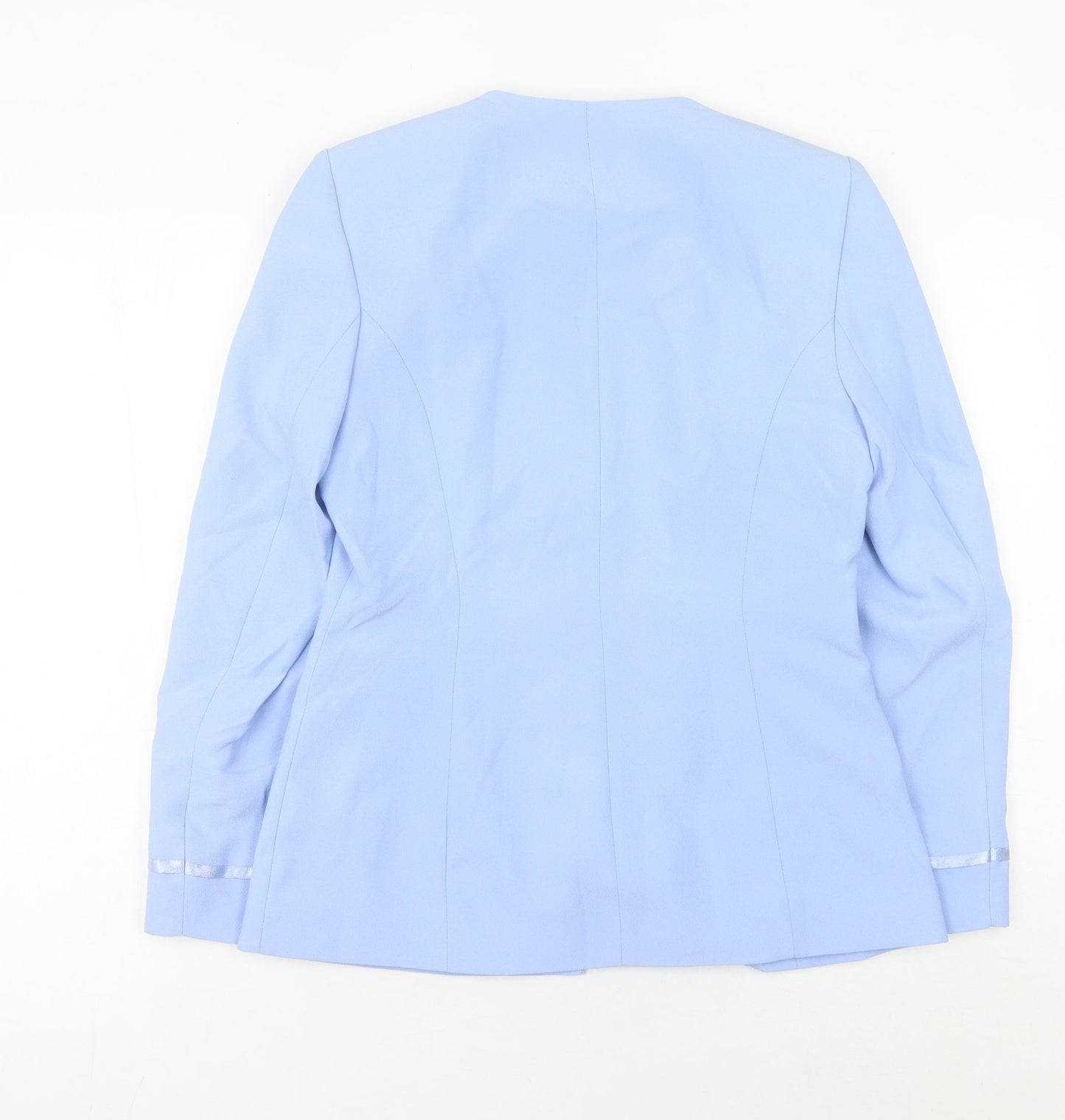 Amaranto Women's Blue Size 10 Single-Breasted Suit Jacket