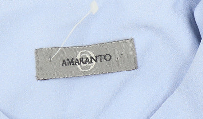 Amaranto Women's Blue Size 10 Single-Breasted Suit Jacket