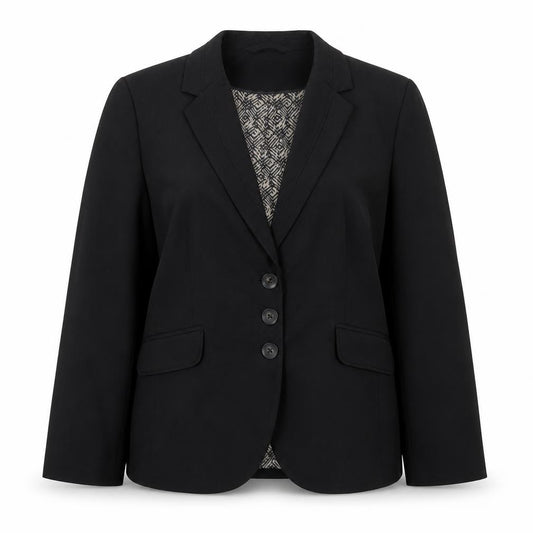 Bonmarché Women’s Black Size 16 Regular Fit Notch Lapel Blazer