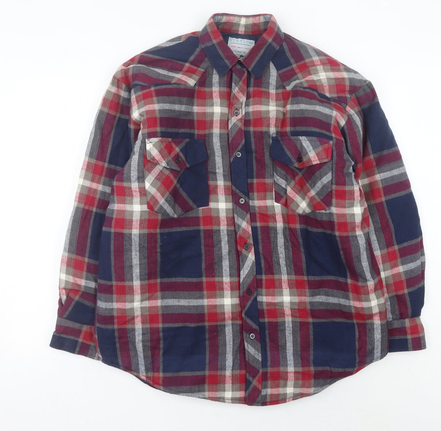 Station Clothing Inc. Men's Multicoloured Check Flannel Shirt M