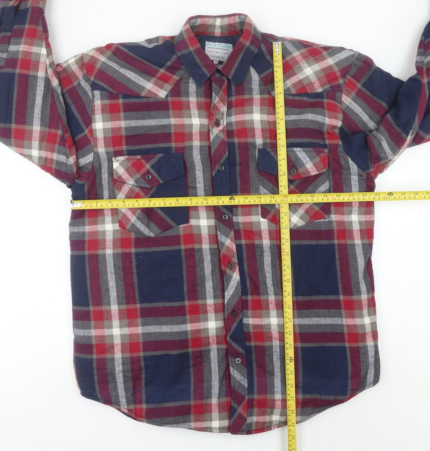 Station Clothing Inc. Men's Multicoloured Check Flannel Shirt M