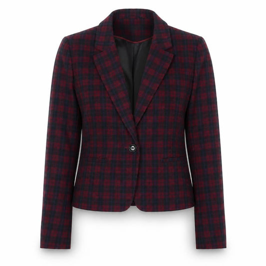 New Look Women's Multicoloured Check Blazer Size 10 Single-Breasted