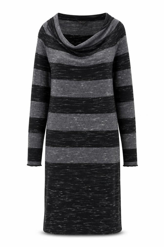 Phase Eight Women’s Grey Striped Cowl Neck Jumper Dress Size 12